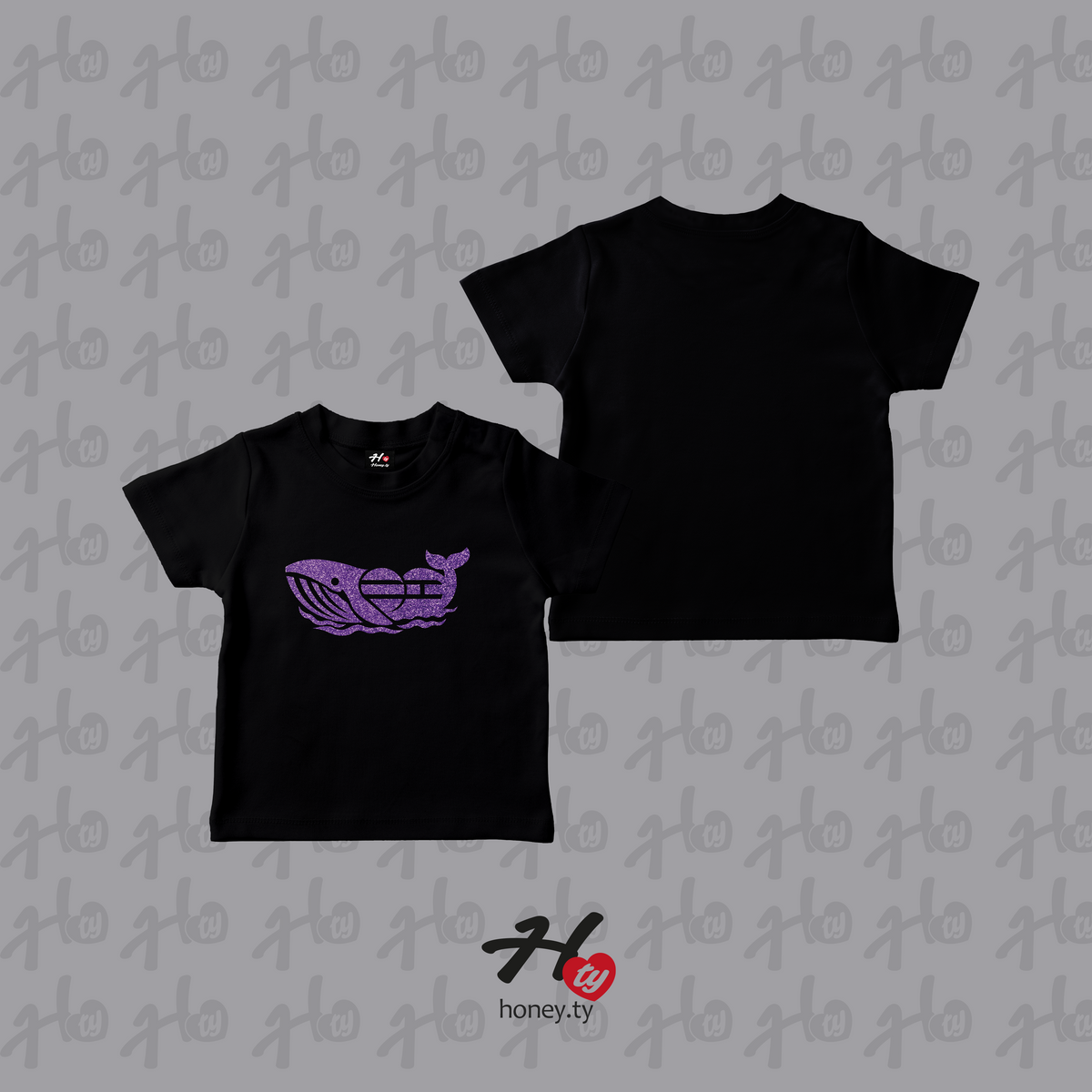 WHALIEN PURPLE (GUITTER) - BABY TEE
