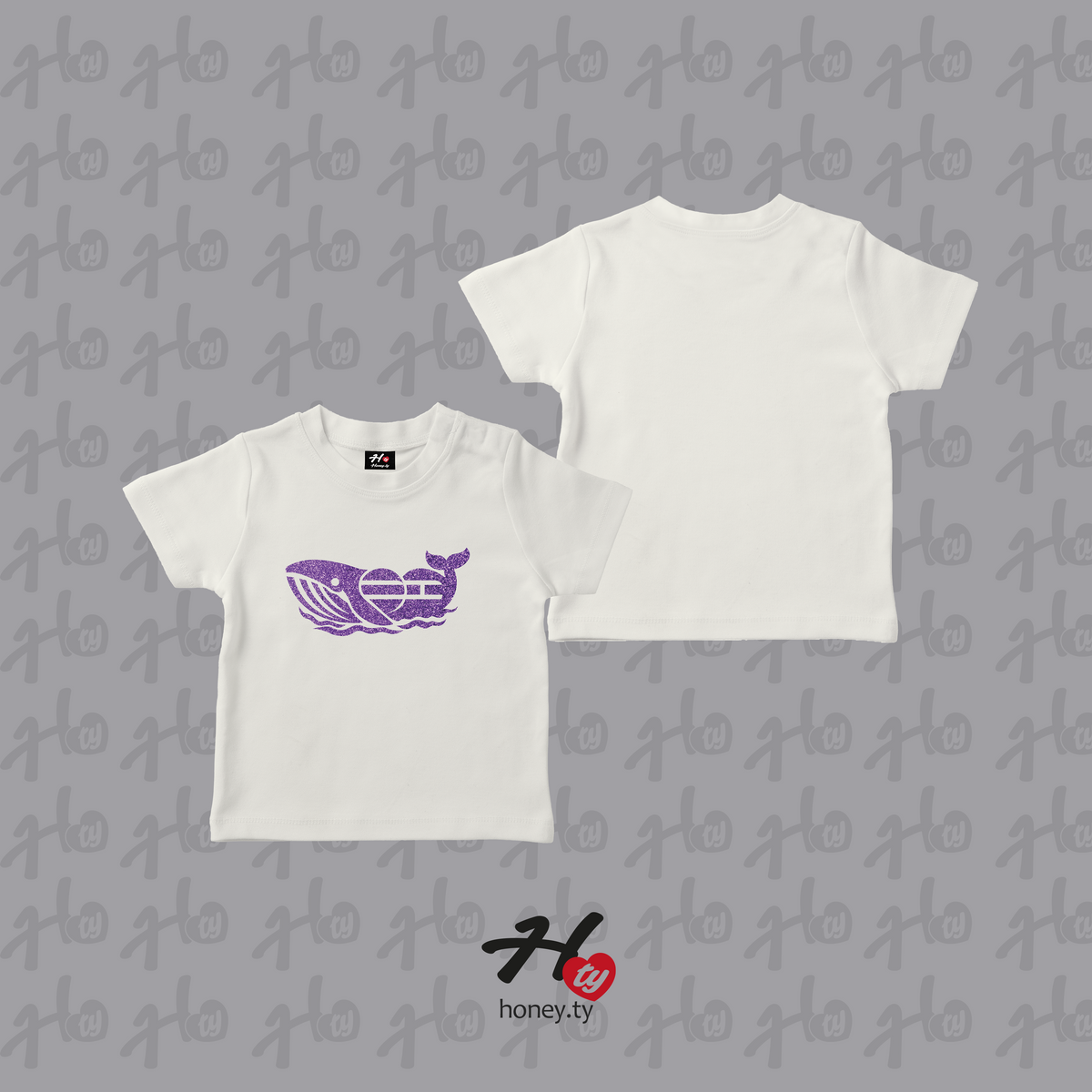 WHALIEN PURPLE (GUITTER) - BABY TEE