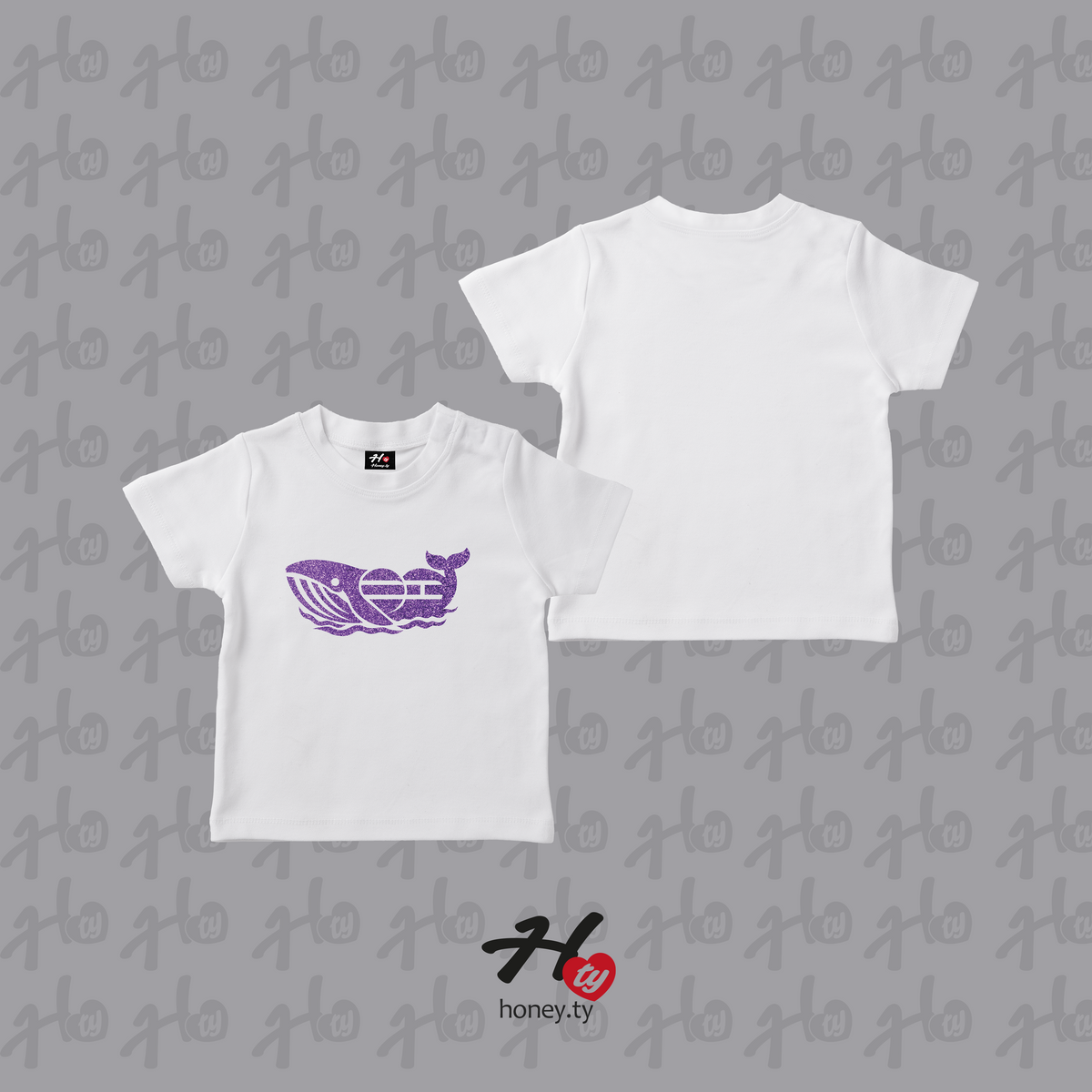 WHALIEN PURPLE (GUITTER) - BABY TEE